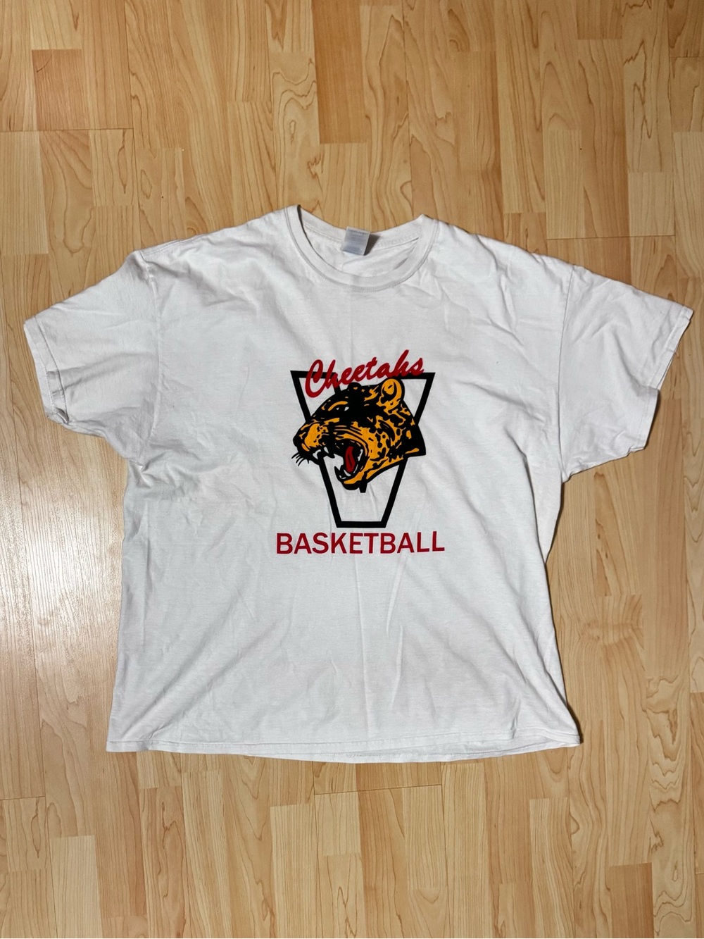 Logo Athletic White Cheetahs Basketball Tee